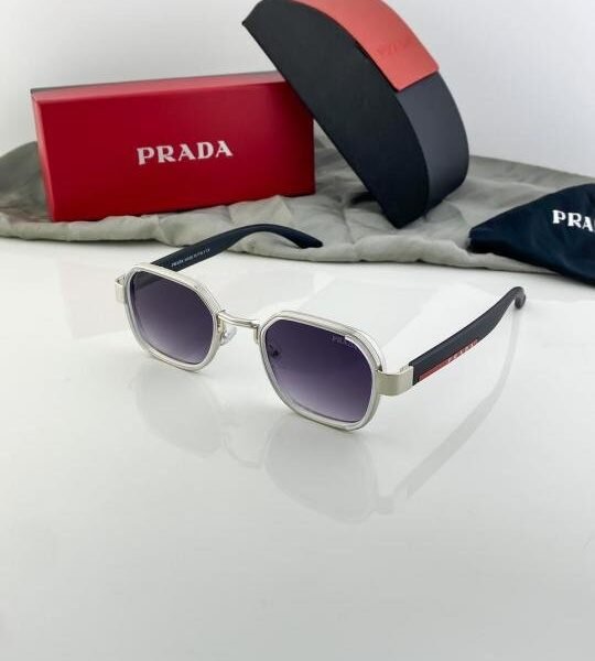 Prada Silver Black Shaded 986 Sunglasses