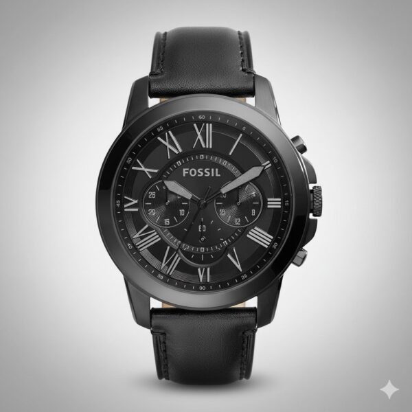 Fossil Grant Leather Belt Full Black Watch